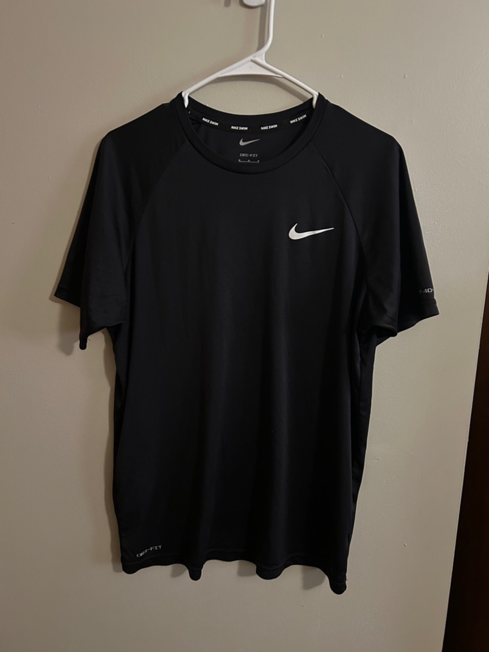 Nike Black Short Sleeve Dri-FIT Tee with White Swoosh